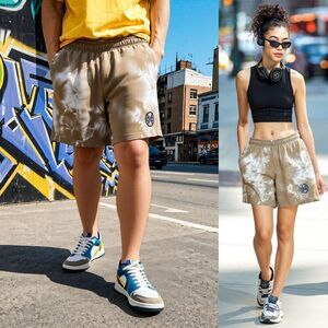 Y2K 90s CROSS COLOURS Sweat Shorts Tie Dye Print Lounge Unisex Men’s Small NWT